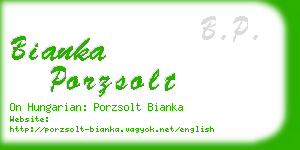 bianka porzsolt business card